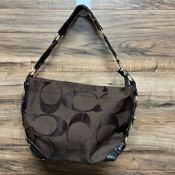 Coach Carly  Signatur Logo Shoulder Bag - Picture 1 of 6